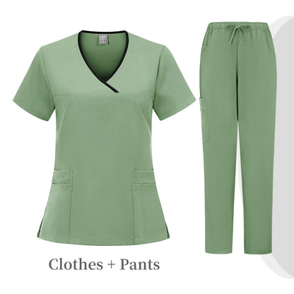 High quality color doctor nurse uniform scrubbing set Medical clothing Beauty salon work quick drying women's medical