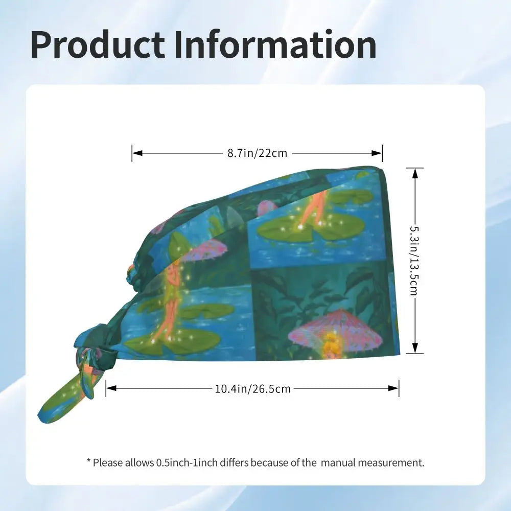 Custom Tinker Bell Breathable Nursing Work Cap Surgical Scrub Caps Unisex Nurse Medical Cap Cartoons Scrubs Hat Medical Surgical