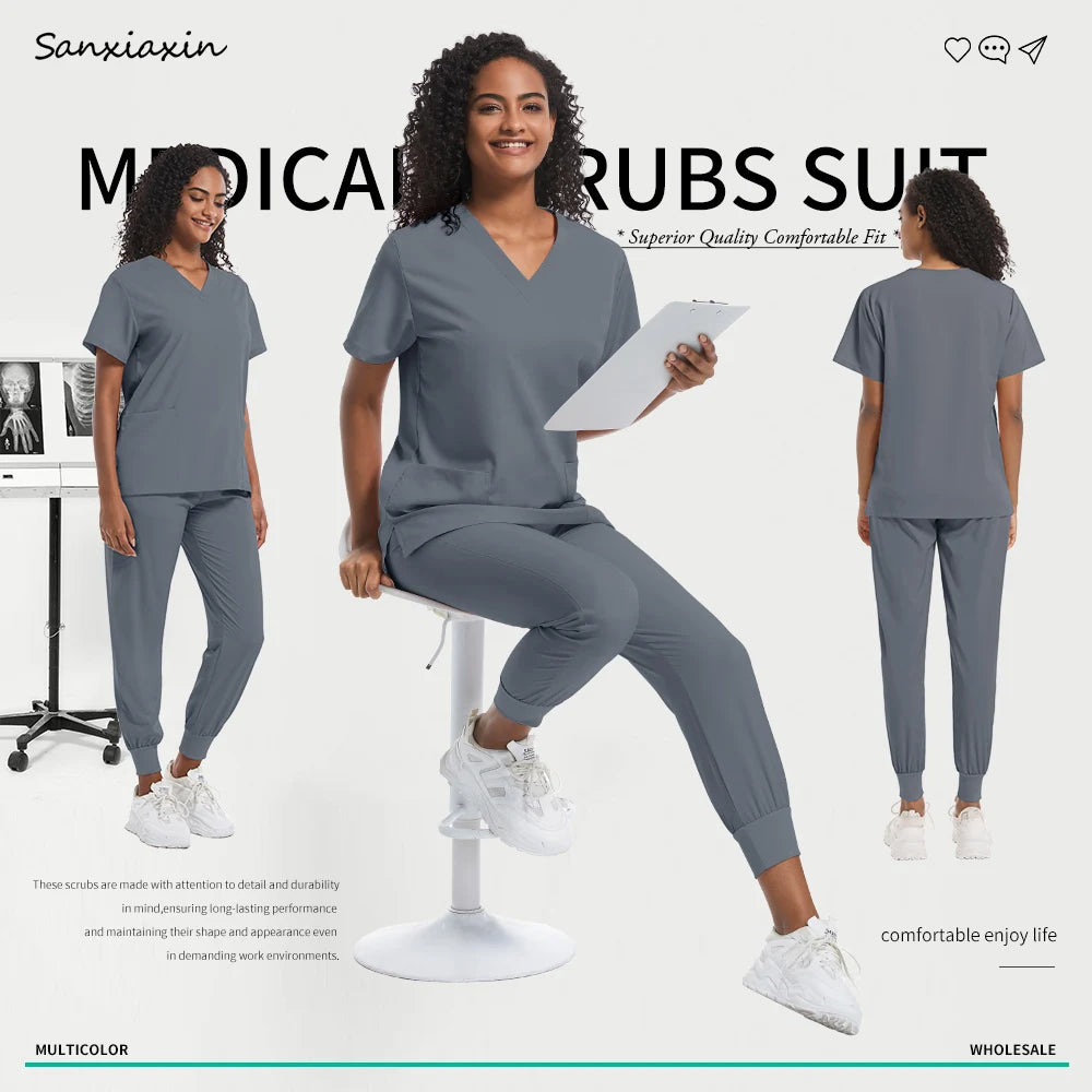 Hospital Scrubs Sets Doctor Nursing Uniform Suit for Male Female Dental Clinic Supplies Nurse Uniforms Women Medical Accessories