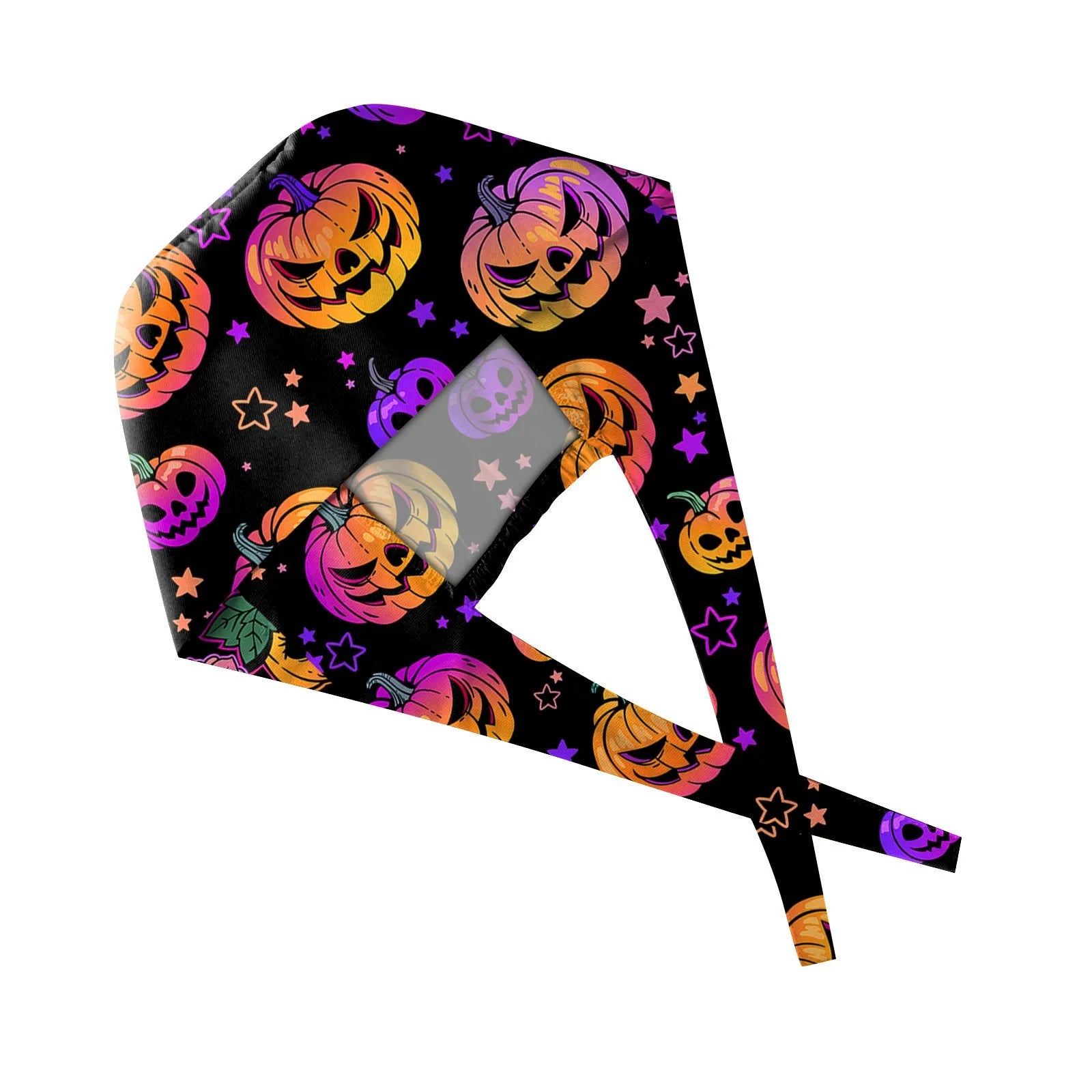 Halloween Cartoon Printing Scrubs Caps Hat Women Nurse Cap Pet Clinic Work Hat Scrub Hats Festive Accessories Nurse Hat