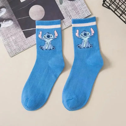 Stitch Anime Lilo & Stitch Cotton Midtube Stockings Socks Cartoon Stitch Dolls Boys Girls Warm Sleep Socks Kids Christmas Gifts