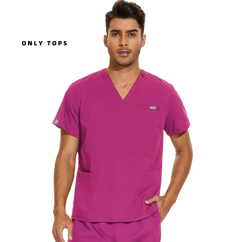 Medical Uniform Lab Clothes Women Mens Scrubs Tops Nurse Nursing Uniform Vet Costume Spa Workwear Hospital Surgery Work Shirts