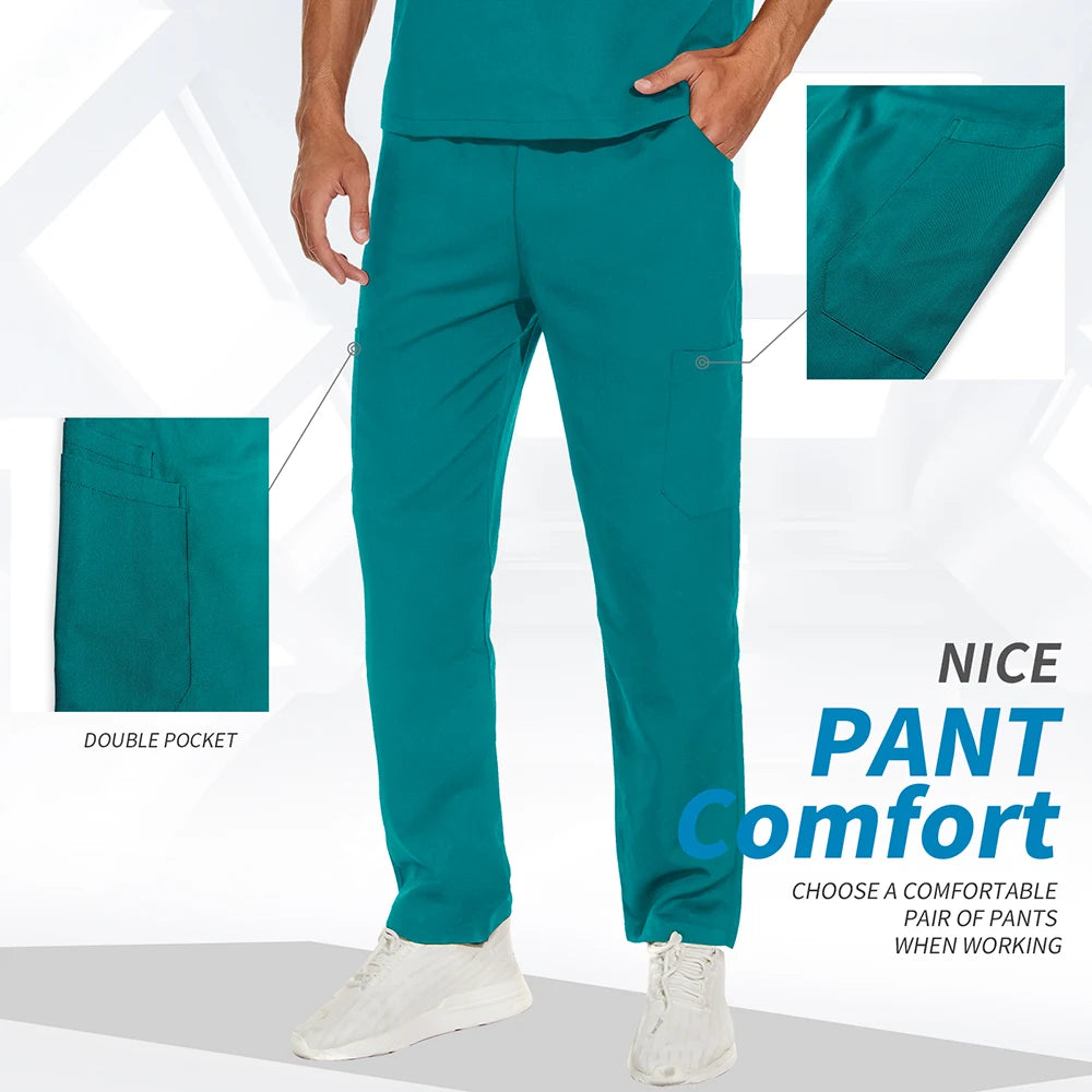 Nursing Scrubs Set High-quality Anti-Wrinkle Thick Medical Surgical Uniforms Hospital Tops Pants Doctor Nurse Uniforms Men Women