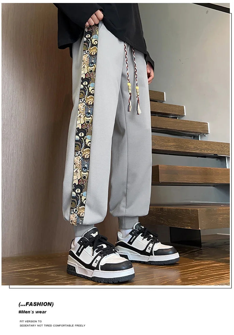 Plus Size Men's Jogger Pants Drawstring Elastic Sport Trouser Male Loose Trendy Streetwear Sweatpant Big Large 8XL Spring Summer