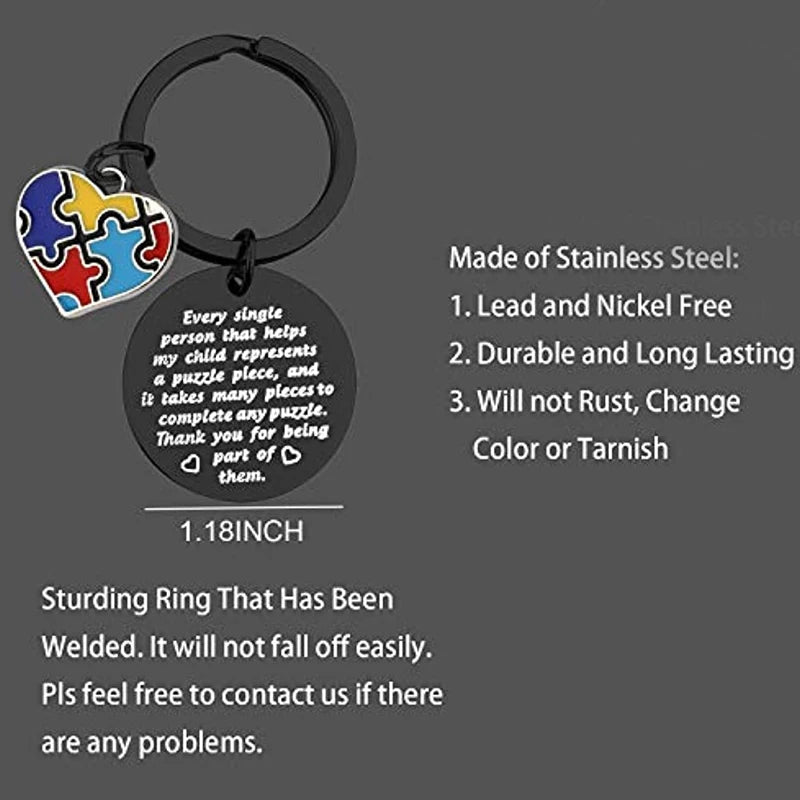 Autism Awareness Keychain ABA Therapist Thank You Appreciation Gifts for Autism Teacher Thank You Gifts Therapist Birthday Gift