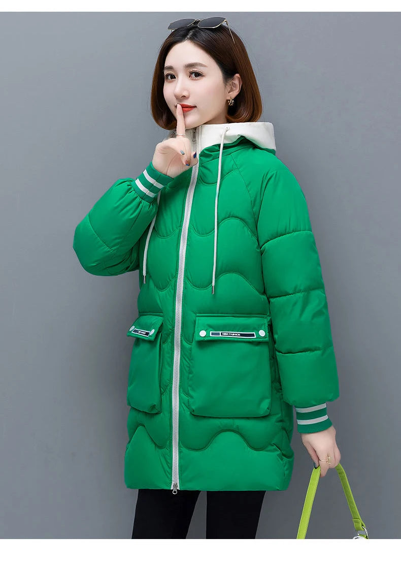 Long Winter Jacket Women Down Cotton Coats New Cotton Padded Puffer Parka Coat Women Hooded Outwear Thicken Warm Jacket 4XL
