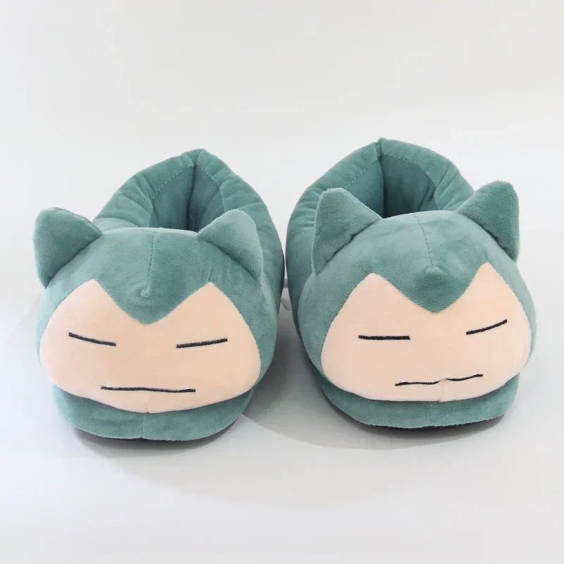 Pokemon Pikachu Eevee Snorlax Squirtle Indoor Slippers Flat Home Cute Cartoon Slippers Unisex Couple Animal Warm Non-slip Shoes