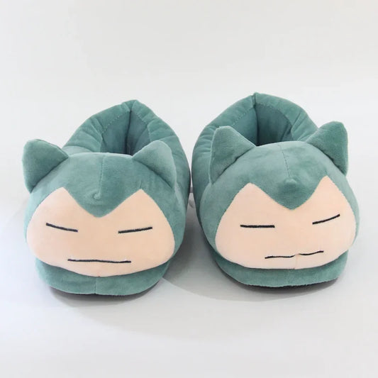 Pokemon Pikachu Eevee Snorlax Squirtle Indoor Slippers Flat Home Cute Cartoon Slippers Unisex Couple Animal Warm Non-slip Shoes