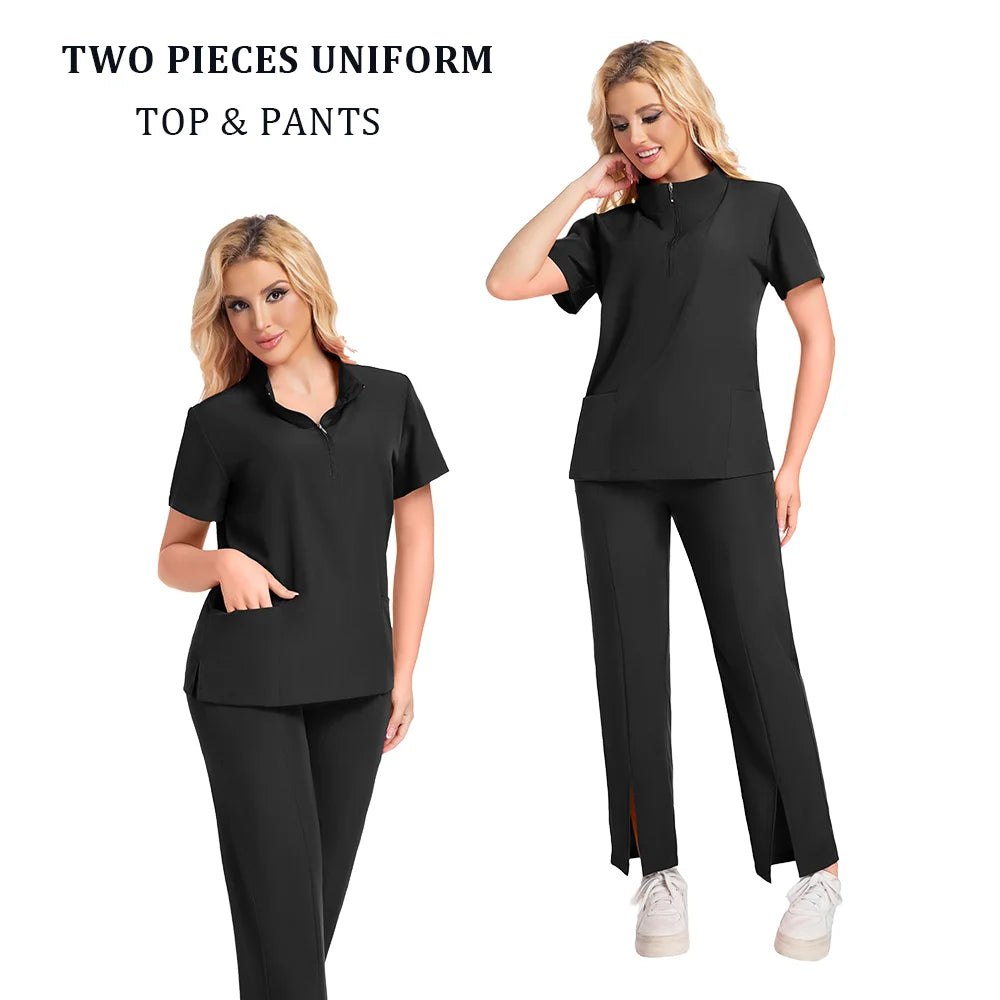 Surgical Uniforms Woman Scrub Set Medical Nurse Beauty Salon Workwear Clinical Scrubs Top Pants Spa Doctor Nursing Clinical Suit