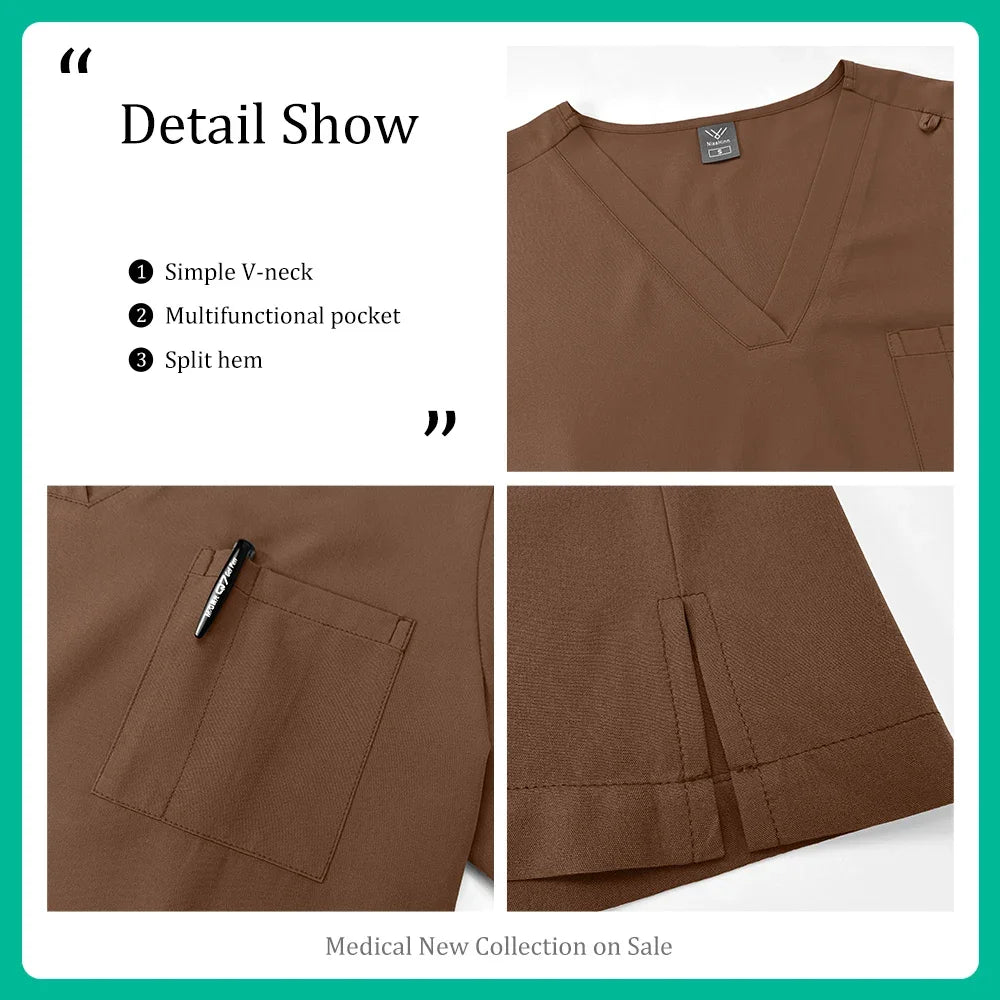 Beauty Salon Work Set Operating Room Scrub Nursing Uniforms with Antibacterial Wrinkle Doctor Medical Workwear Nurse Accessories