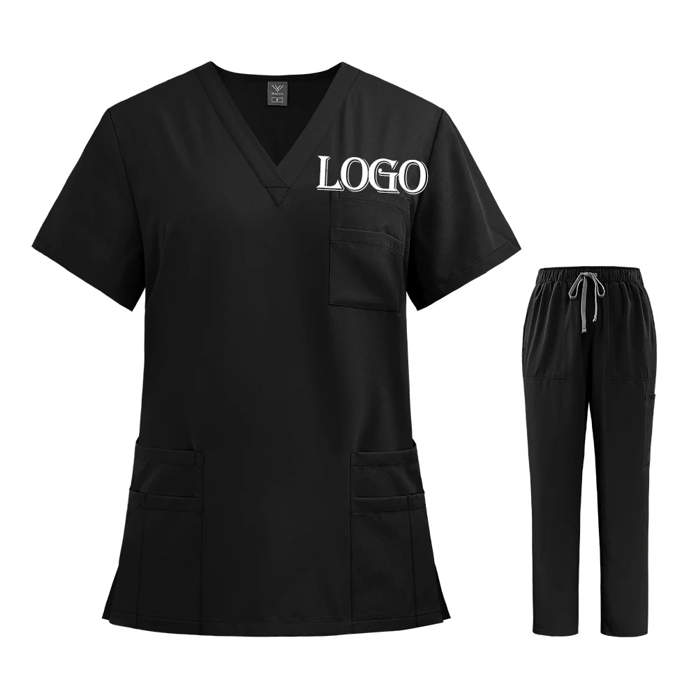 Elastic Scrubs Set Hospital Surgical Scrubs Tops Pants Nurse Nursing Workwear Doctors Clothes Medical Accessories Uniform Unisex