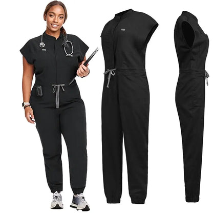 New Nurse Clothing Jumpsuits Medical Surgical Coverall Uniforms Beauty Salon SPA Clinic Pet Scrub Workwear High Quality Bodysuit