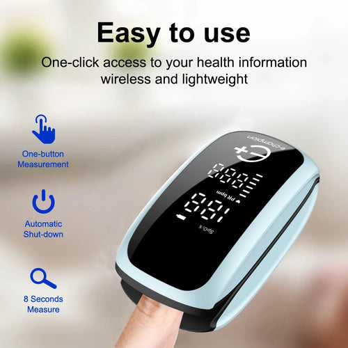 Rechargeable Medical Oximeter Strap Lanyard Fingertip Pulse Oximeter Blood Oxygen Saturation Monitor Digital LED Display Child
