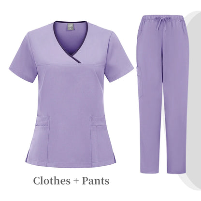 High quality color doctor nurse uniform scrubbing set Medical clothing Beauty salon work quick drying women's medical