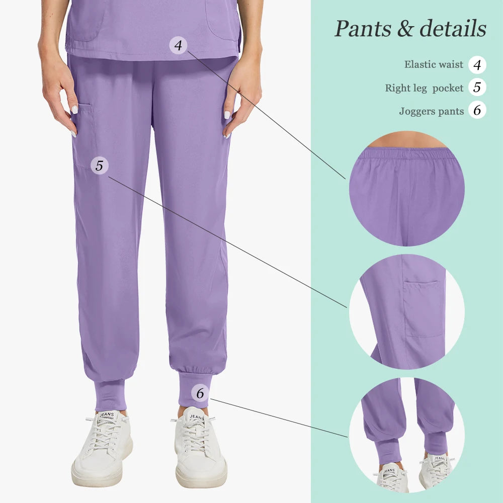 Scrub Sets Uniform Women Joggers Nurse Accessories Elastic Breathable Surgical Uniforms Beauty Salon Lab Coat Pharmacy Work Wear