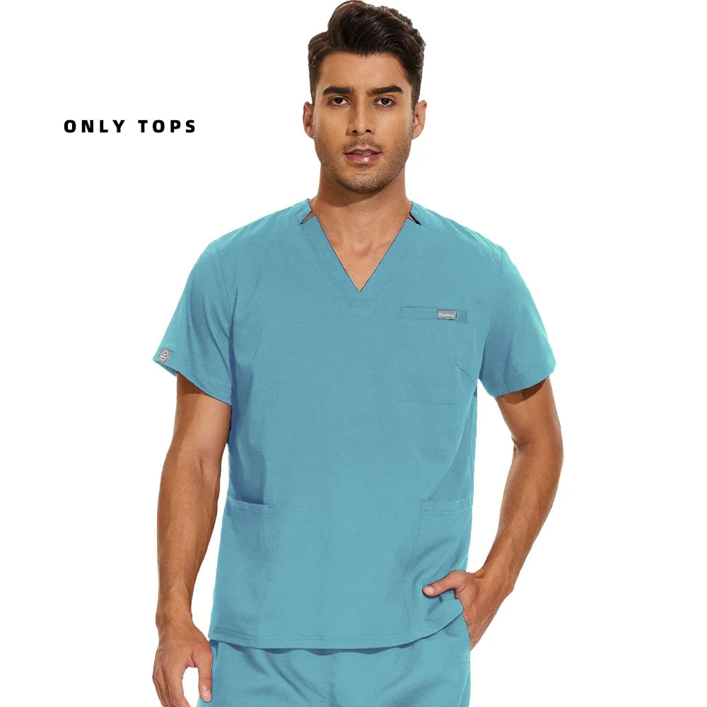 Medical Uniform Lab Clothes Women Mens Scrubs Tops Nurse Nursing Uniform Vet Costume Spa Workwear Hospital Surgery Work Shirts