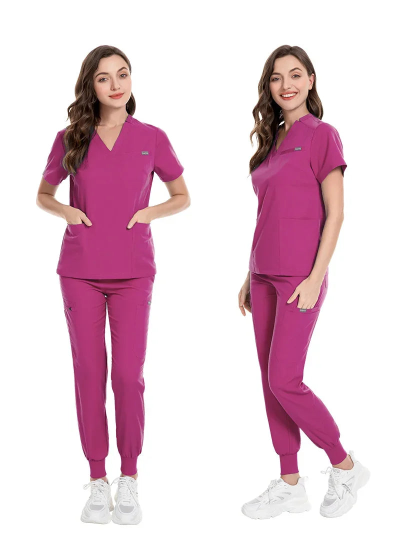 Women Scrubs Sets Nurse Accessories Medical Uniform Slim Fit Hospital Dental Clinical Workwear Clothing Surgical Overall Suits
