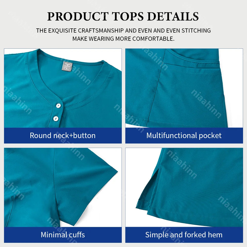 Scrubs Tops Jogger Pants Set Men Nurse Uniform Wholesale Lab Dustproog Workwear Doctor Uniform Suit for Men Medical Clothing Set