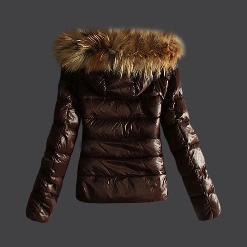 Winter Jackets Women Basic Coats Fashion Faux PU Leather Winter Jackets Women Artificial Fur Collar Coat Female Outerwear