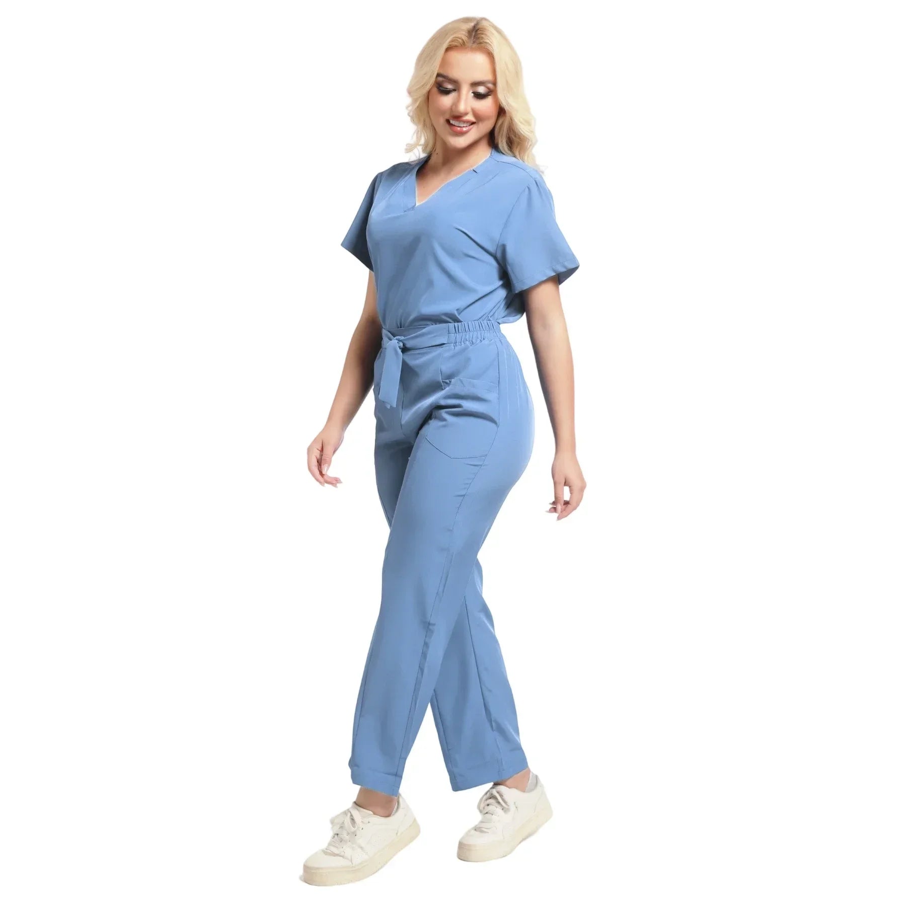 Plus Size New Style Working Scrubs Set Women Pet Nurse Uniforms Solid Color Beauty Salon Work Uniforms Medical Uniforms Workwear