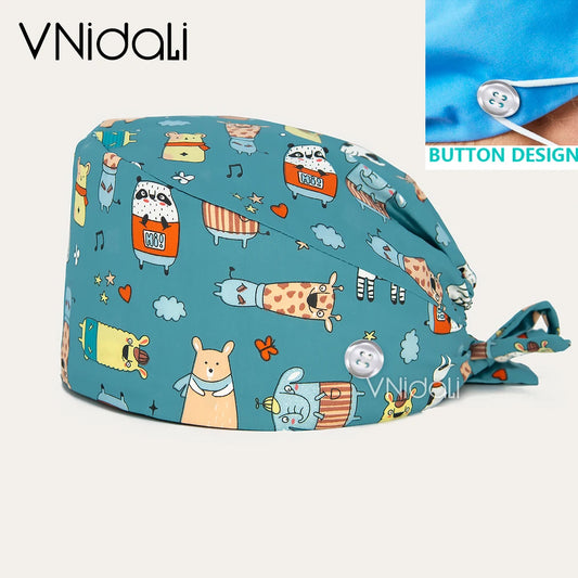 Scrubs Caps for Women and Men gorro quirofano mujer pet shops Caps Work Hats beauty salon nursing accessories lab staff cap