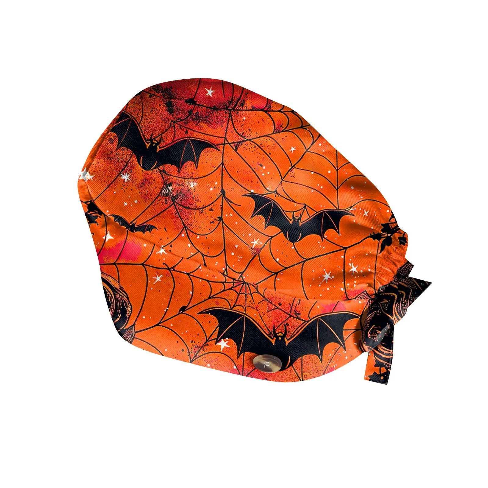 Halloween Print Work Cap Fashionable Casual Women's Printed Elastic Scrub Hat Unisex Work Caps Nurse Accessories Nurse Cap
