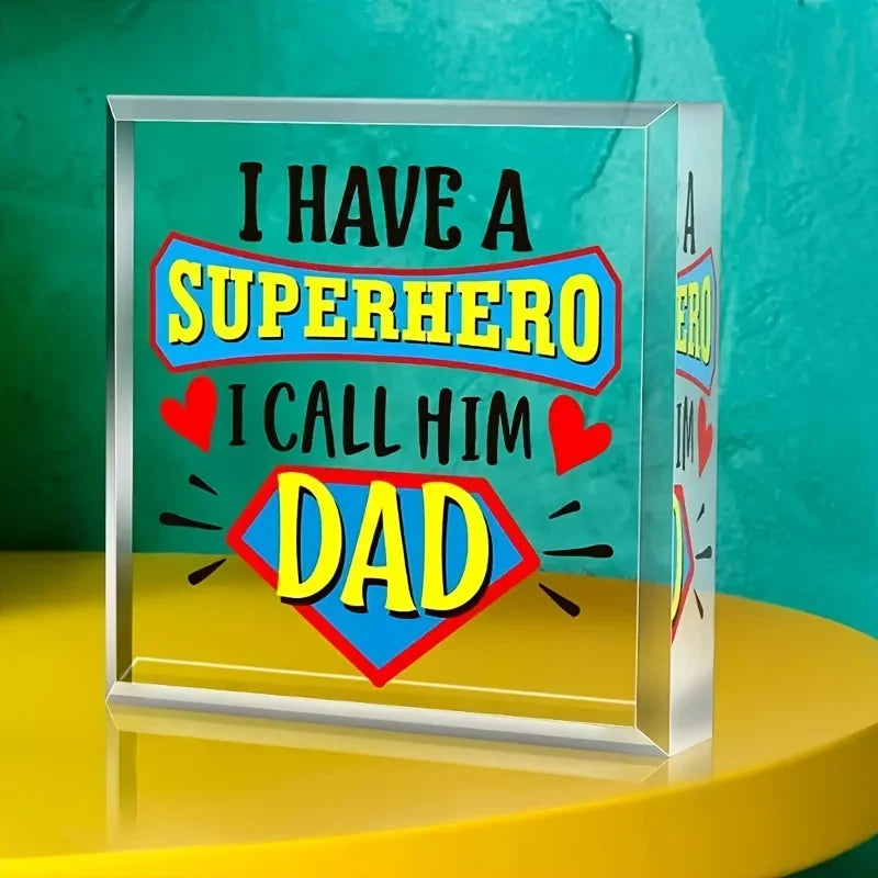 1pc, Father's Day Keepsake Gift For Dad, I Have A Hero, I Call Him Dad, Gifts For Dad From Son Daughter, Gift For Dad Grandpa