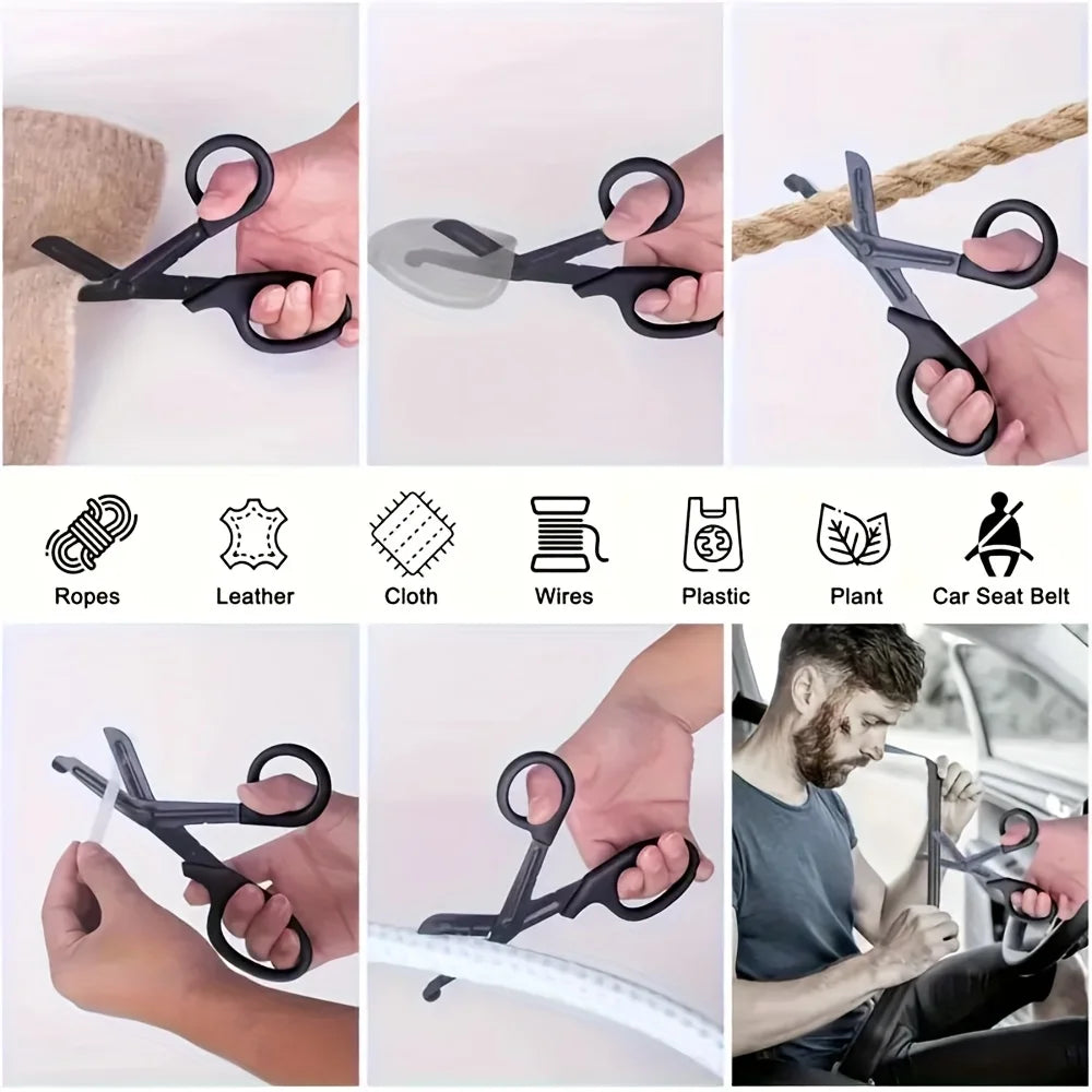 3 Pcs Nurse Medical Supplies Set with 2 Medical Pen Lights + 1 Piece 6-Inch Durable Iron Surgical Scissors