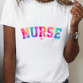Spring/Summer Women'S Crew Neck Printed T-Shirt – Soft, Casual & Comfortable, Great for Holiday Gifts Nurse