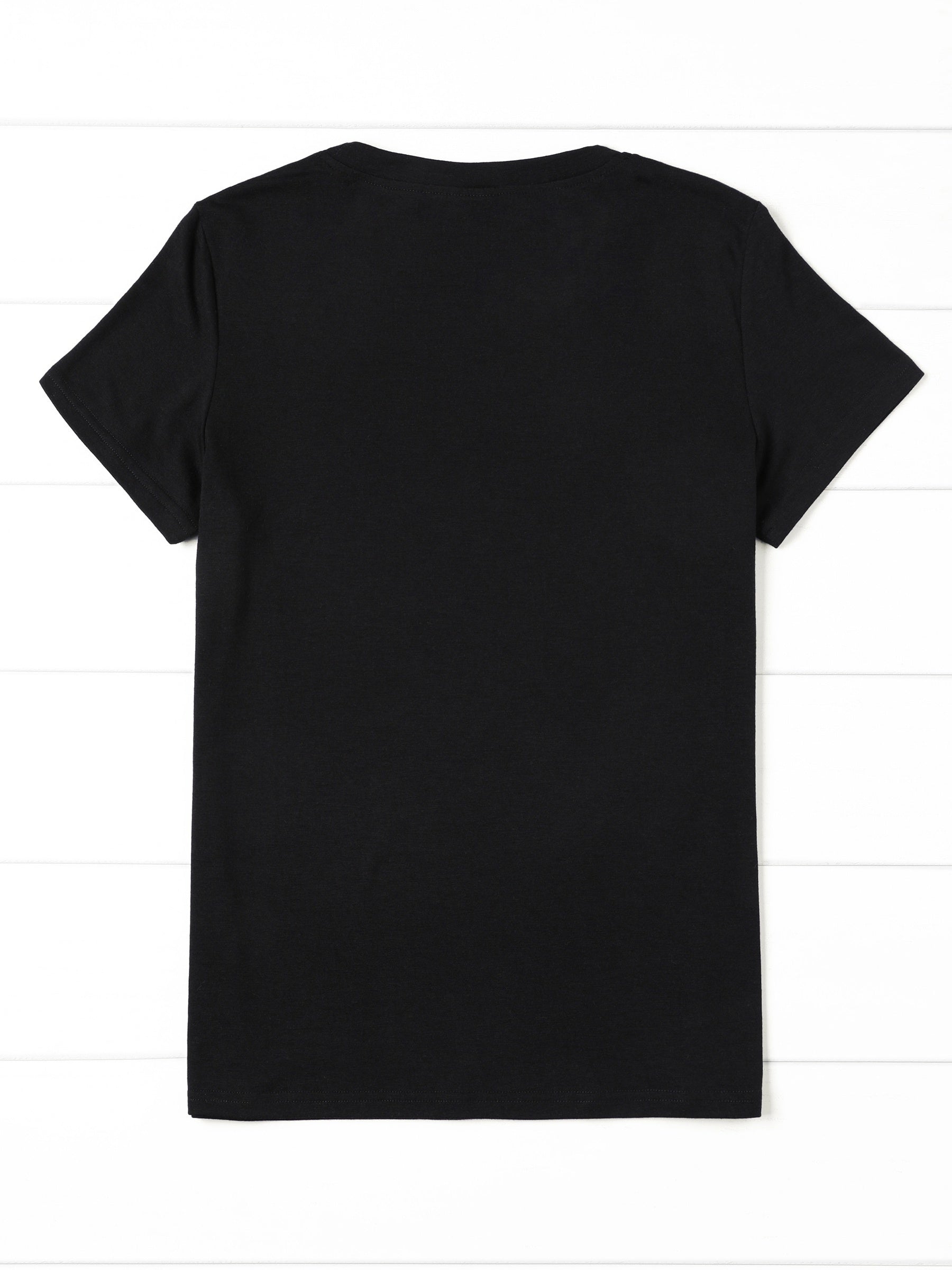 Women's Easter Nurse Graphic T-Shirt - Black Short Sleeve Crew Neck, Colorful Medical Themed Print, Soft Casual Top for Spring & Summer