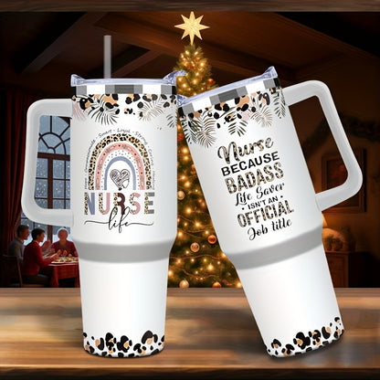 1pc, 40oz Insulated Nurse Tumbler - Keeps Drinks Scorching Hot or Icy Cold for Hours - Durable, BPA-Free, Easy to Clean, and Perfect Gift for Women Nurses, Nurse Practitioners, and Nursing Students on Christmas, Appreciation,