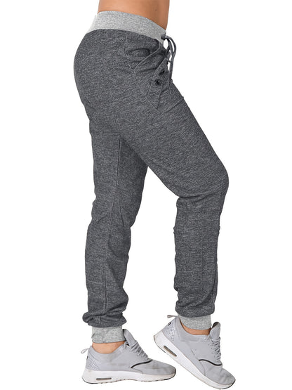 Long Length Solid Tie Waist Pants, Casual Jogger Pants With Pockets For All Season, Women's Clothing