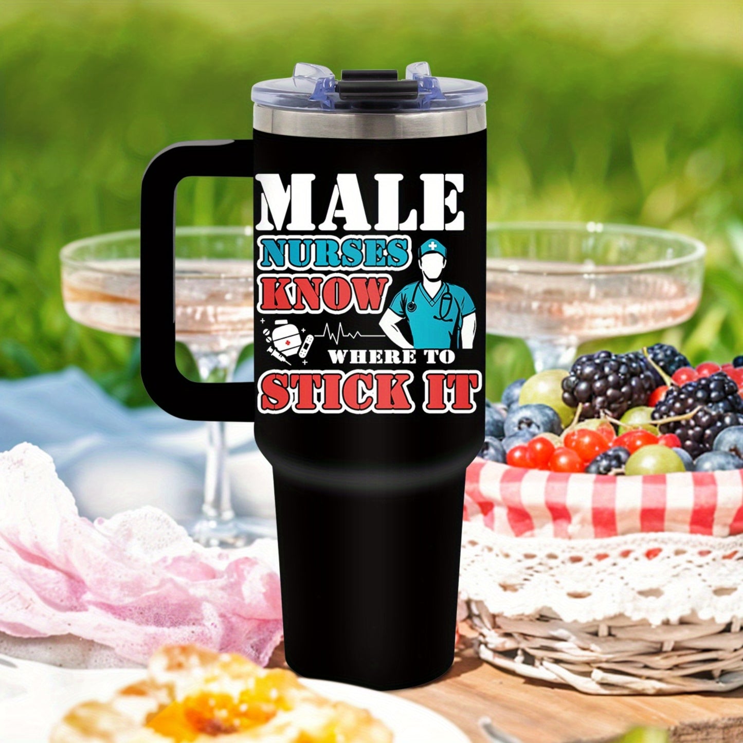 Best Nurse Gifts - 40 oz. Glass Tumbler Christmas Gift for Nurses, Aides - In My Nurse Era Thermos with Handle, Birthday Gift for Nurses, Dentists