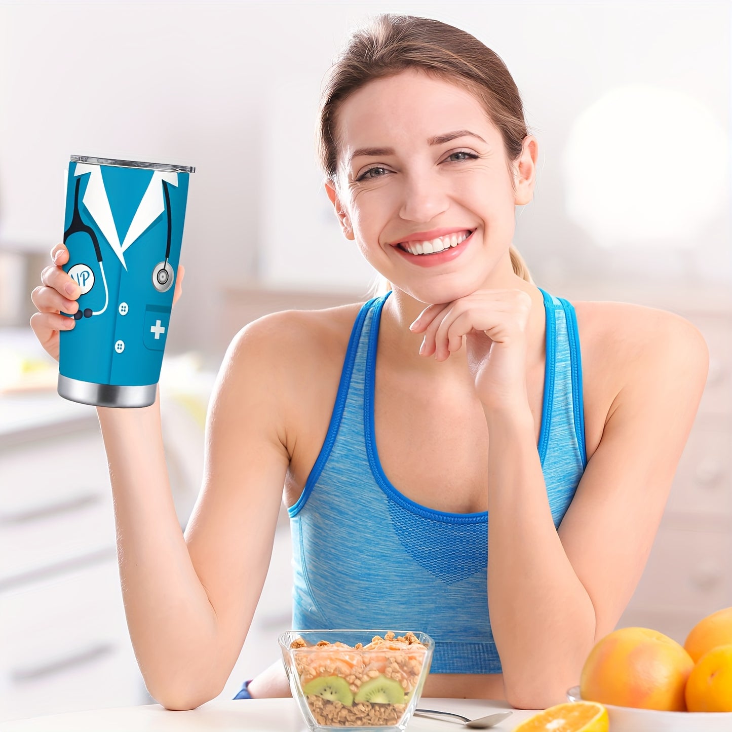 [Reusable Stainless Steel NP Tumbler] 20oz Stainless Steel Tumbler with Lid - Perfect Nurse Practitioner Gift, Reusable & Lead-Free, Ideal for Birthdays & NP Week Celebrations